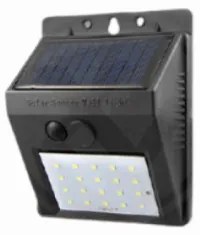 Led lámpatest , napelemes , alkonykapcsolóval , 3 Watt , hideg fehér , kültéri , fekete , IP65