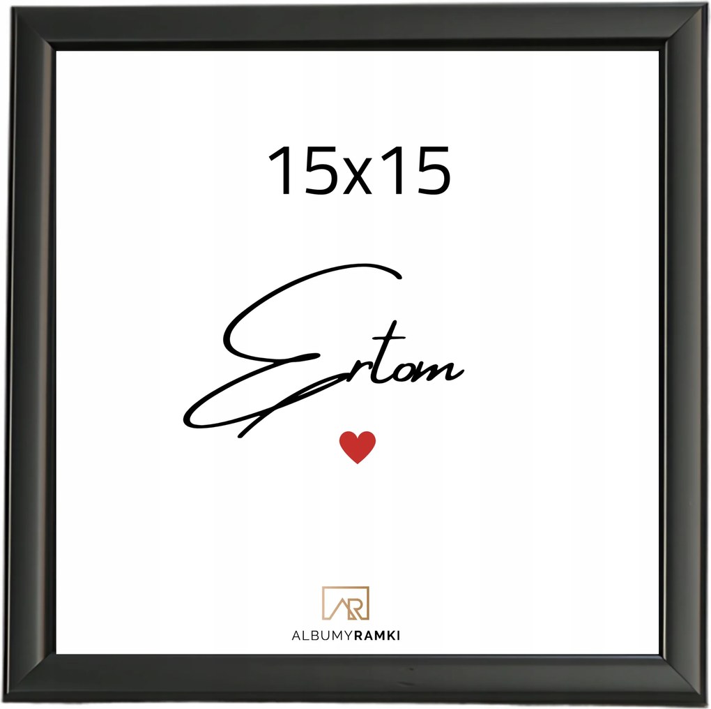 Képkeret 15x15 fekete, üveg aura négyzet