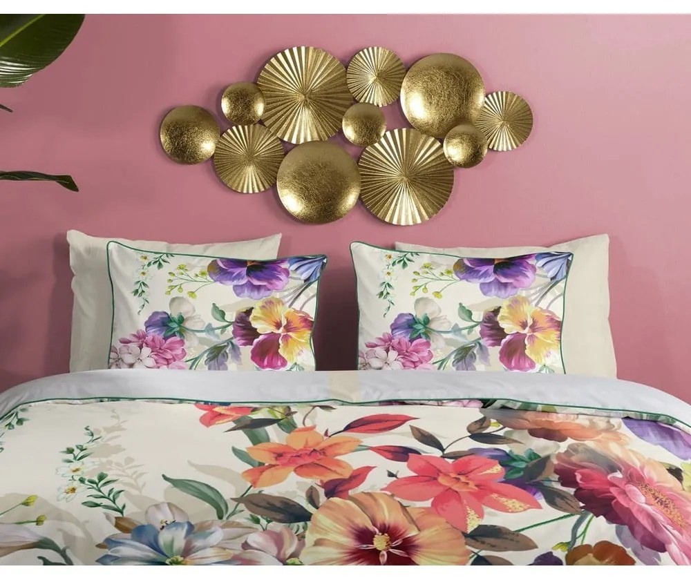 Flower Garden organikus pamut egyszemélyes ágyneműhuzat, 140 x 220 cm - Descanso