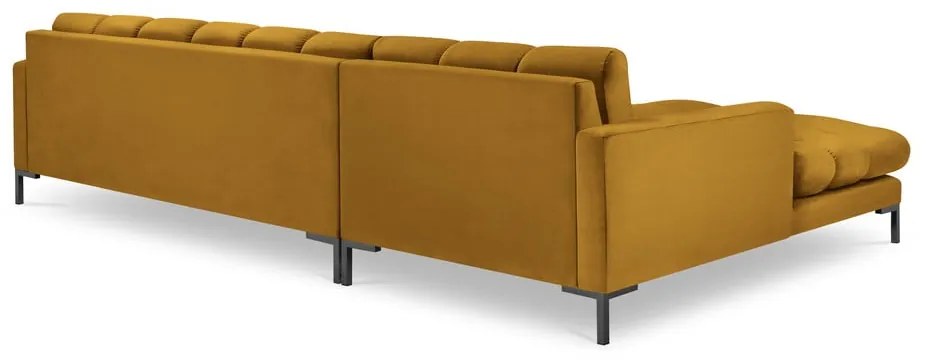 Bali sárga bársony sarokkanapé, bal oldali - Cosmopolitan Design
