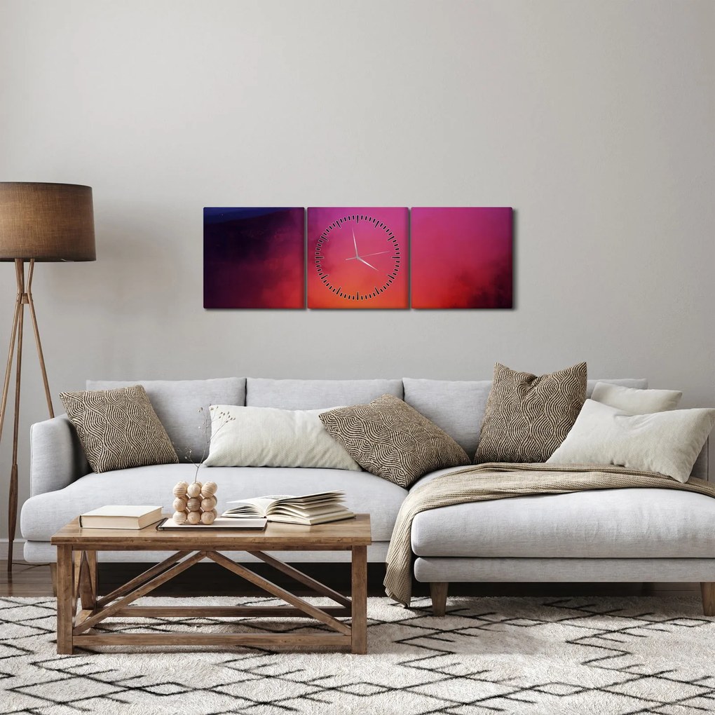 Kép - tűzhányó (órával) (90x30 cm)