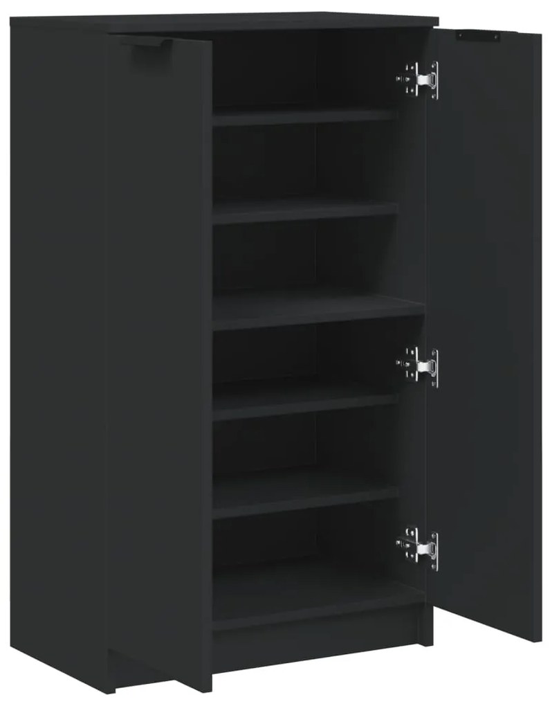 fekete szerelt fa cipőszekrény 59 x 35 x 100 cm
