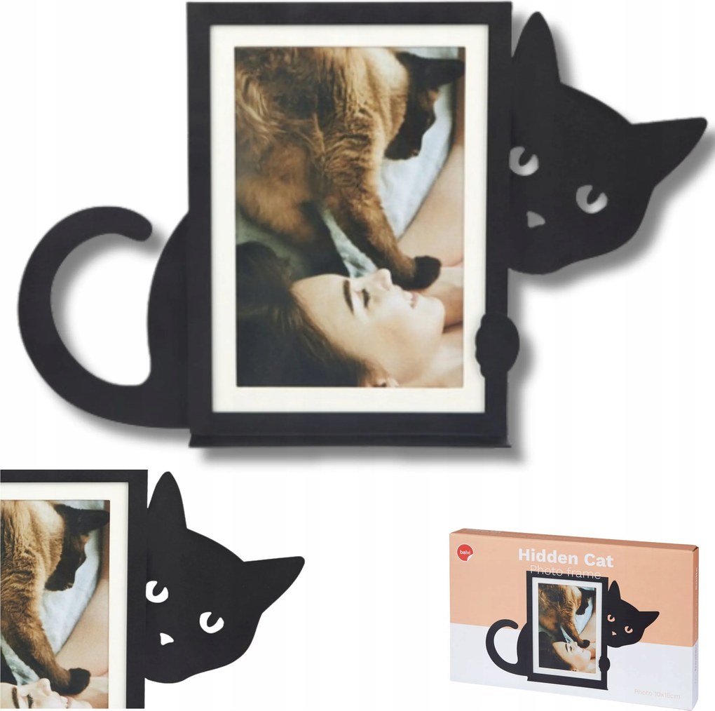 Képkeret 20x30 Fém Fekete Macska Ajándék Macskáknak Anyukáknak