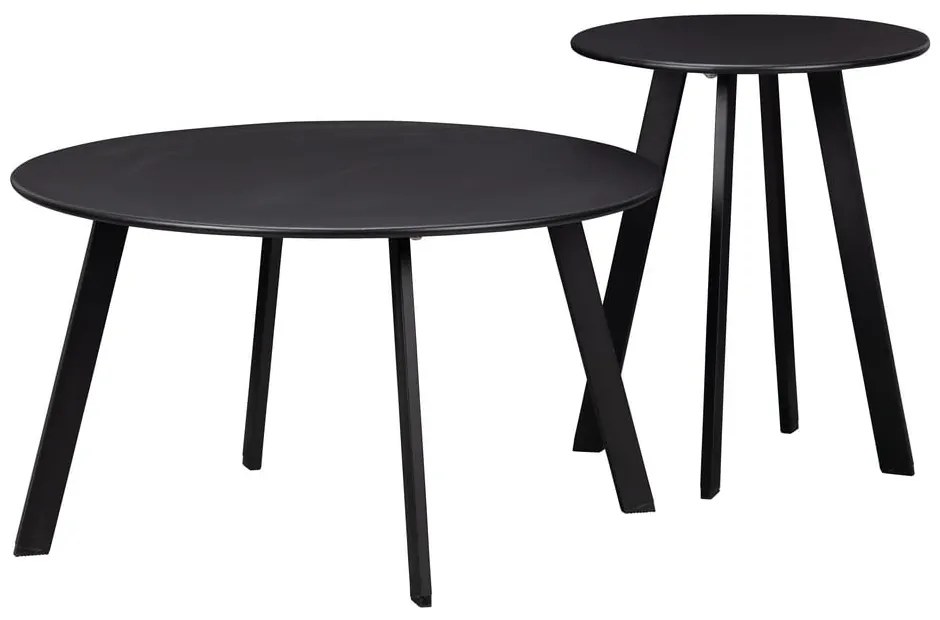 Fer fekete kerti tárolóasztal, ø 70 cm - WOOOD