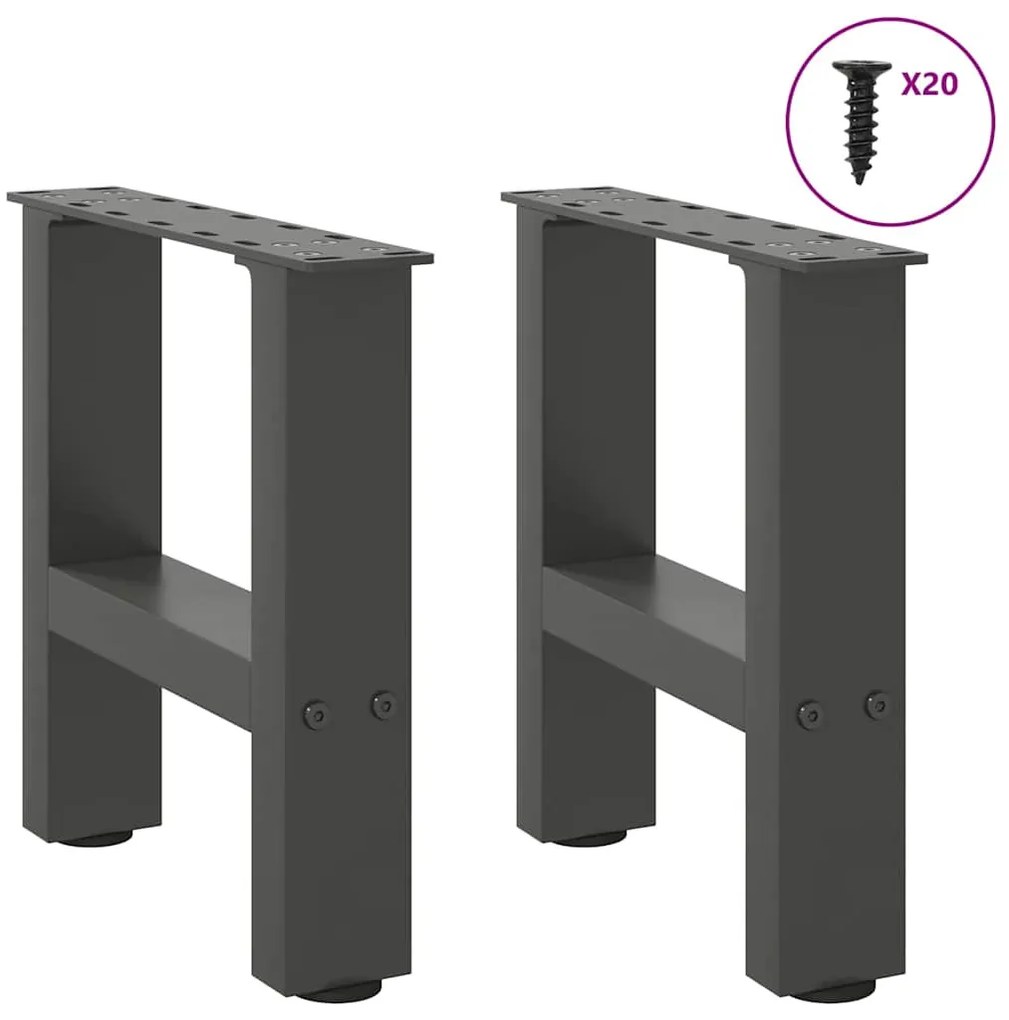 2 db antracitszürke acél dohányzóasztal láb 40x(30-31) cm