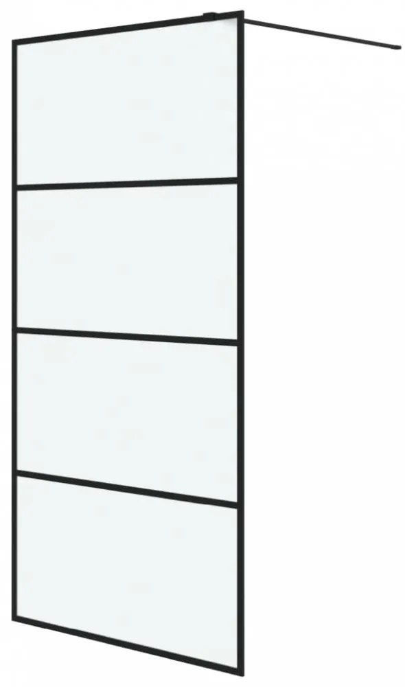 Fekete esg tejüveg zuhanyfal 100 x 195 cm