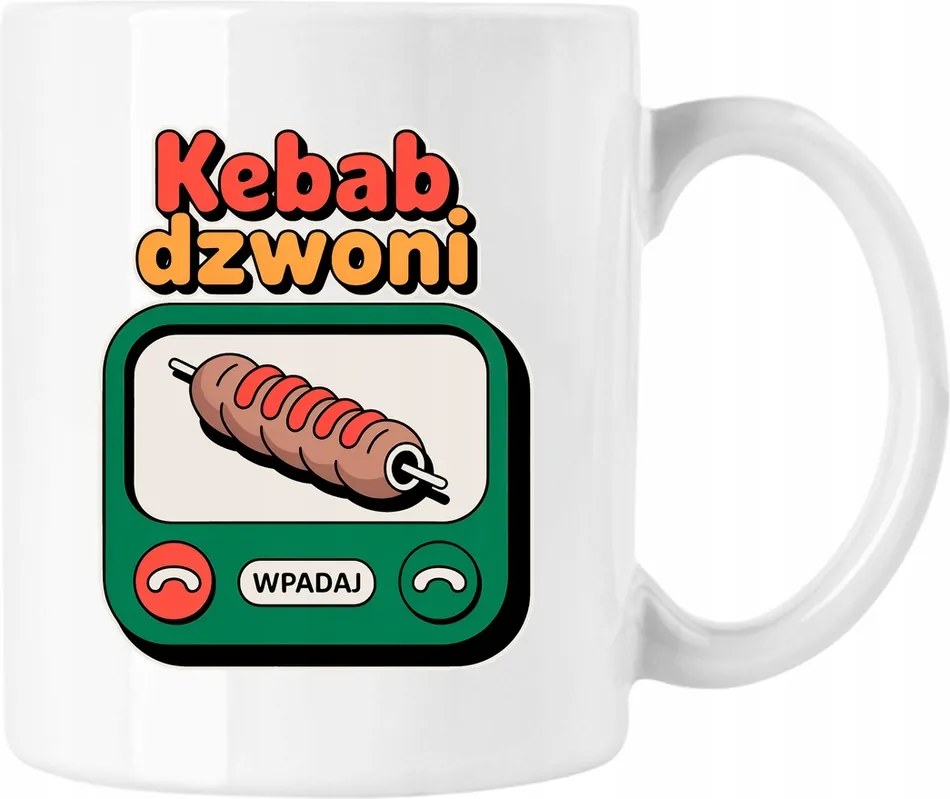 Kebab bögre csengő mém 1 fehér 330ml