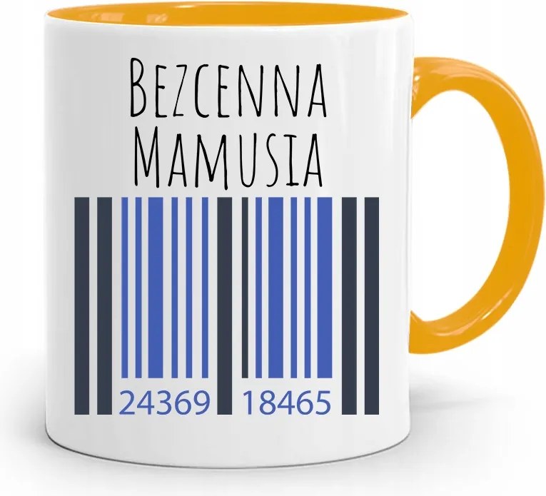 Sárga Bögre Ajándék Felbecsülhetetlen Értékű Anyukának fényképes nyomattal