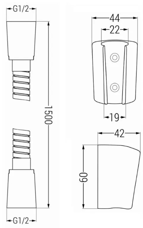 Mexen tartozékok - 1 pontos kézizuhany készlet R-77, króm, 785776052-00