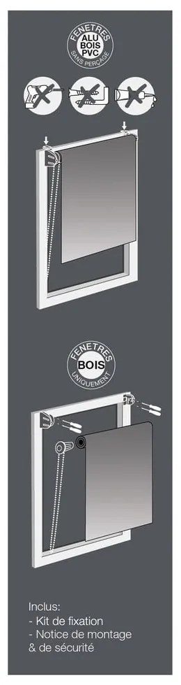 Fehér textil roló 90x180 cm Forelista – douceur d'intérieur