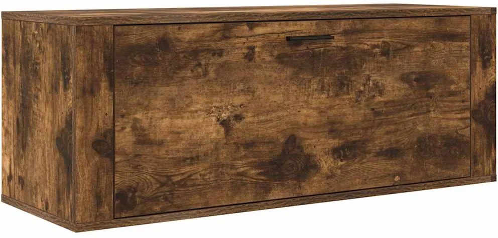 vidaXL füstös tölgy színű szerelt fa fali cipősszekrény 100x35x38 cm