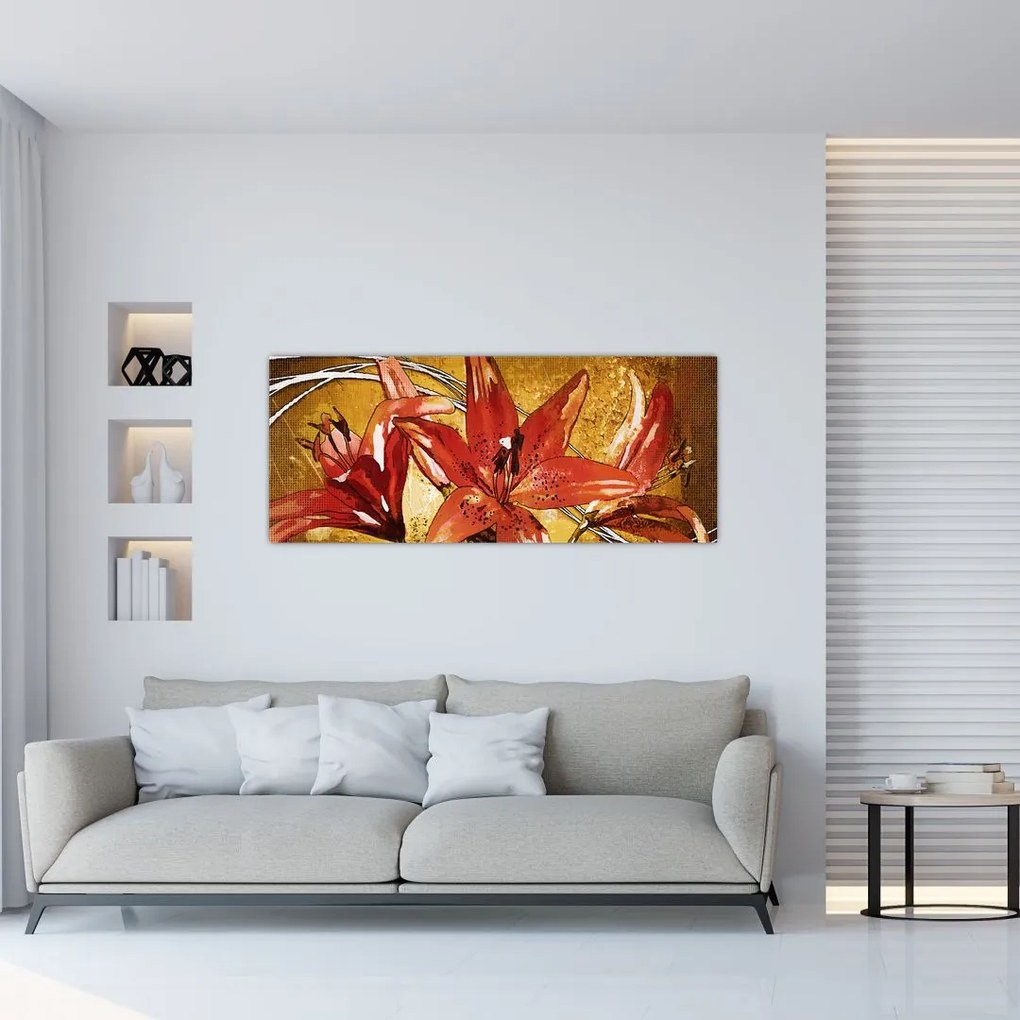 Kép a liliomvirágokról (120x50 cm)