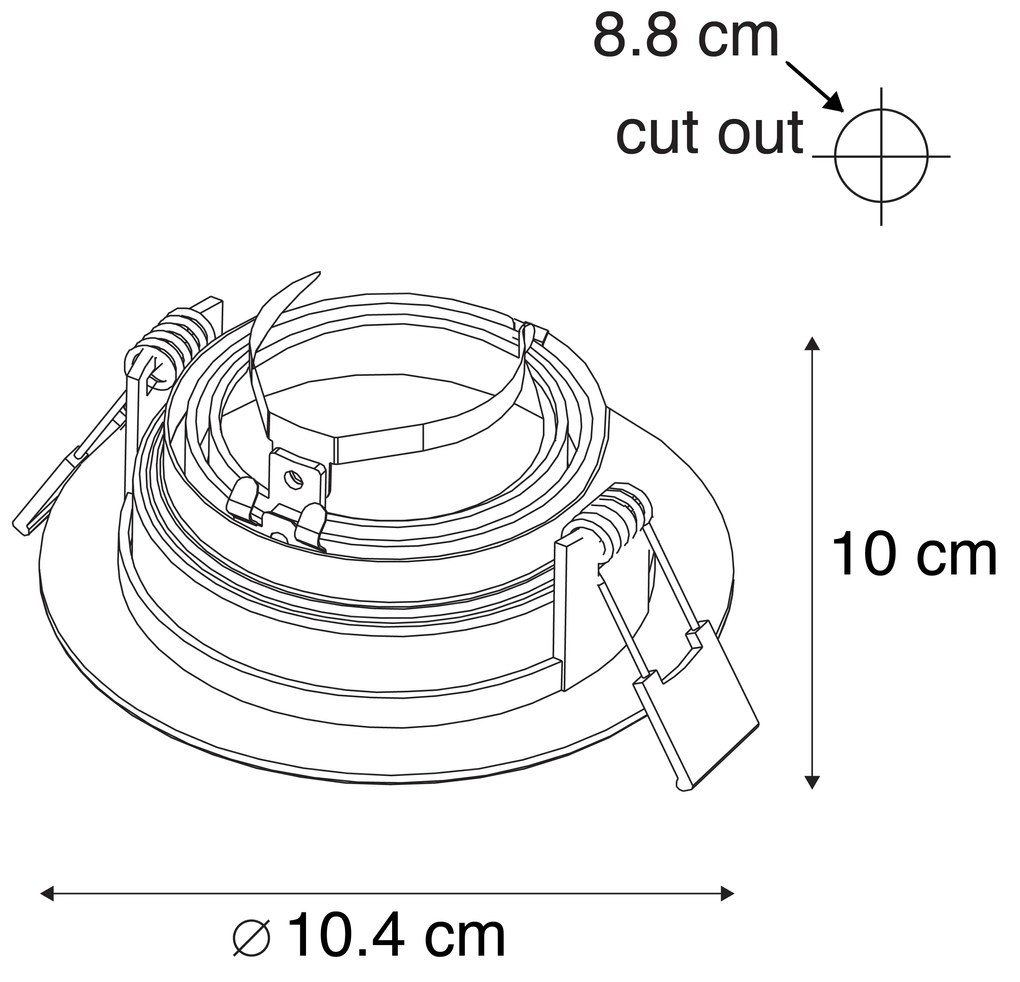 Okos süllyesztett spotlámpa fehér acéllal, Wi-Fi GU10-zel - Rondoo