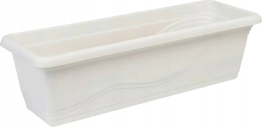 Virágtartó Láda Erkély Kaspó Fehér Fogantyúval 60CM Tartós Láda