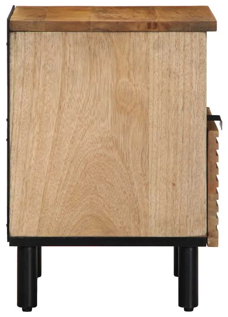 2 db barna tömör mangófa éjjeliszekrény 40 x 33 x 46 cm