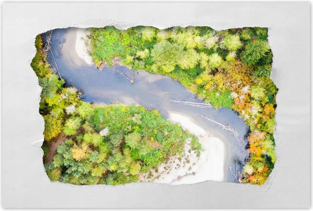 Poszterek 90x60 Forgó folyó Erdő Ősz