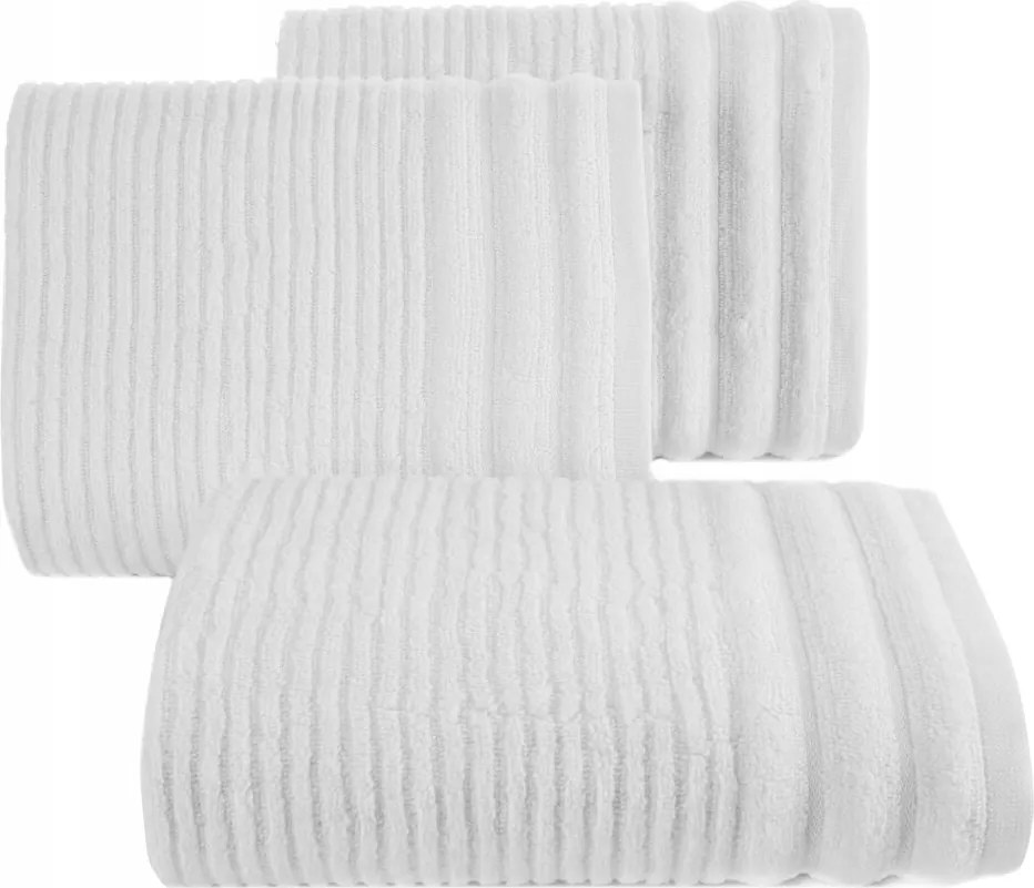 Sammy pamut törölköző 70x140 Eurofirany fehér dombornyomott csíkos