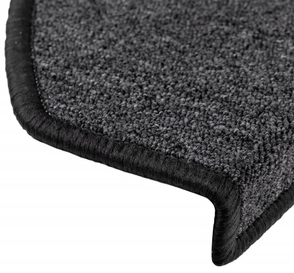 10 db antracitszürke lépcsőszőnyeg 65x24x4 cm