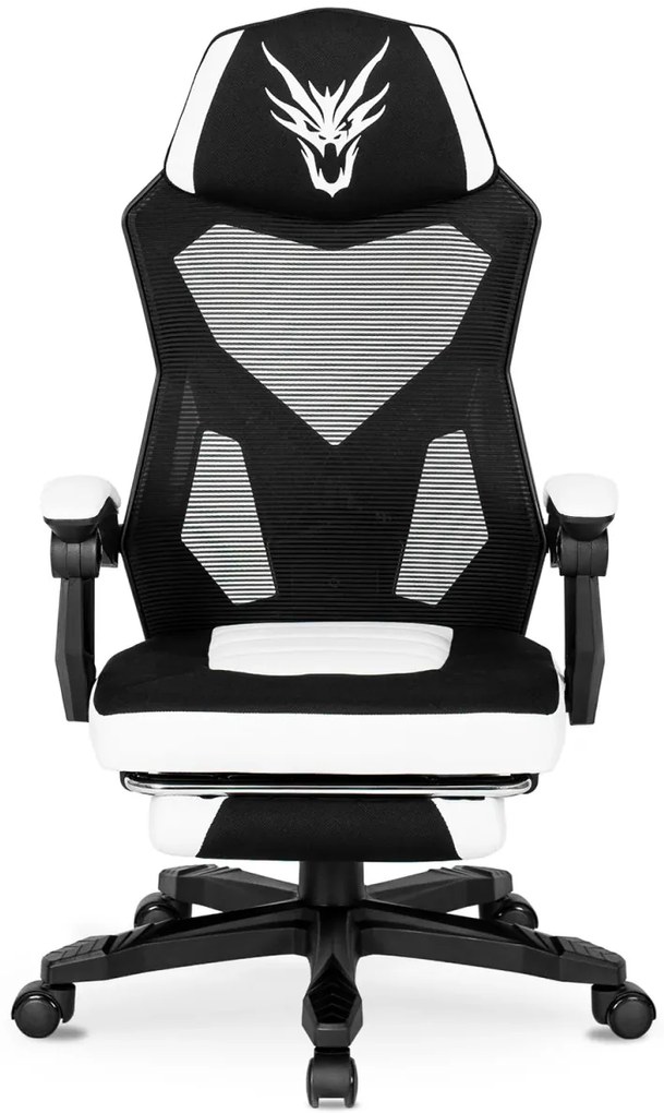 Gamer Forgószék Fekete/Fehér Színben. Teherbírás: 150 kg. BING