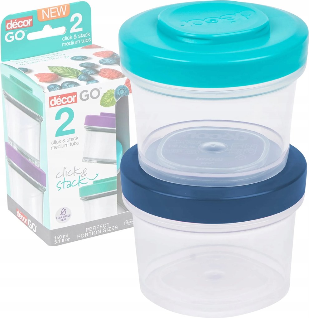 Décor Go Click & Stack snack tartályok 150ml 2 db