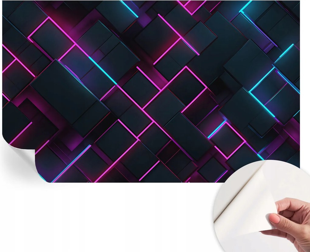 Modern öntapadós fotótapéta Mosható Neon geometria 416x254 cm