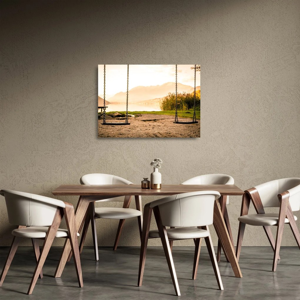 Kép egy hintákról a természetben (üvegen) (70x50 cm)