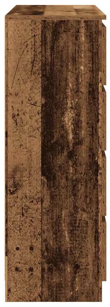 antik fa színű szerelt fa tálalószekrény 100x35x99 cm