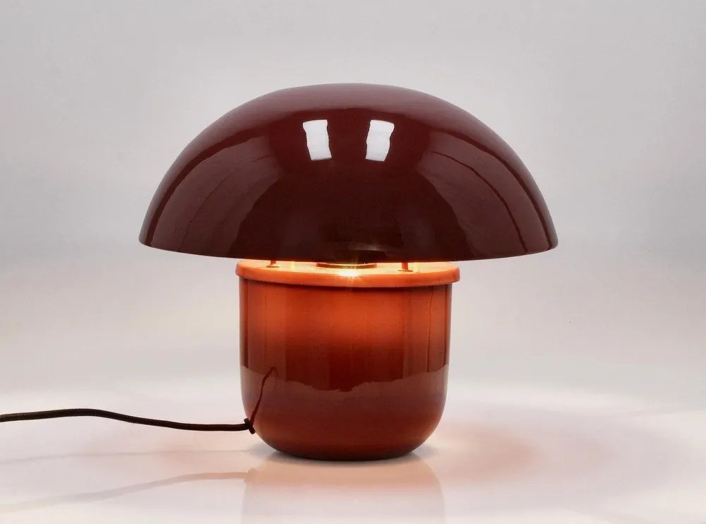 Borvörös fém asztali lámpa fém búrával (magasság 27 cm) Koppel – Bizzotto
