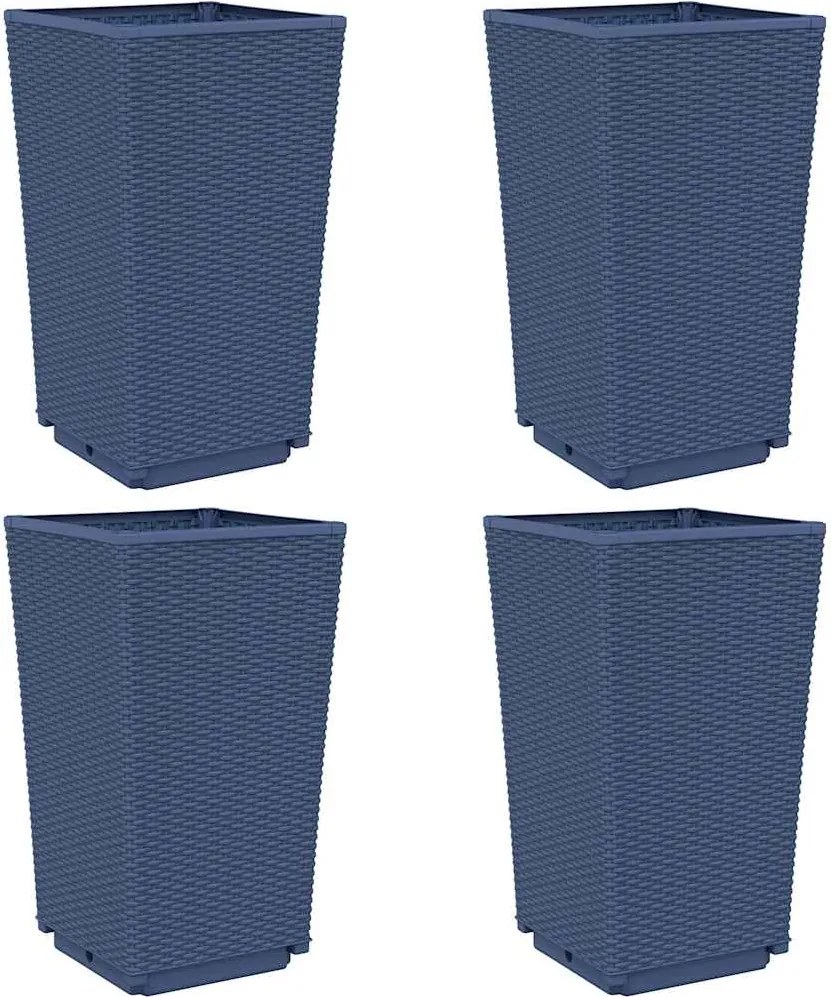 vidaXL 4 db kékszürke polipropilén kerti ültetőláda 32,5 x 32,5 x 57 cm