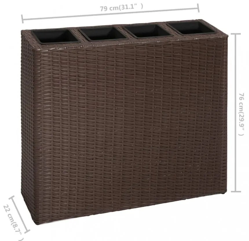 2 darab barna polyrattan kerti magaságyás 4 kaspóval