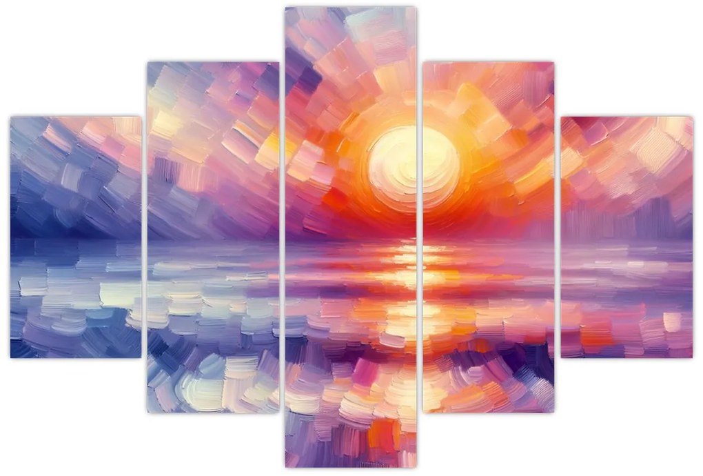 Kép - Színes művészi naplemente (150x105 cm)