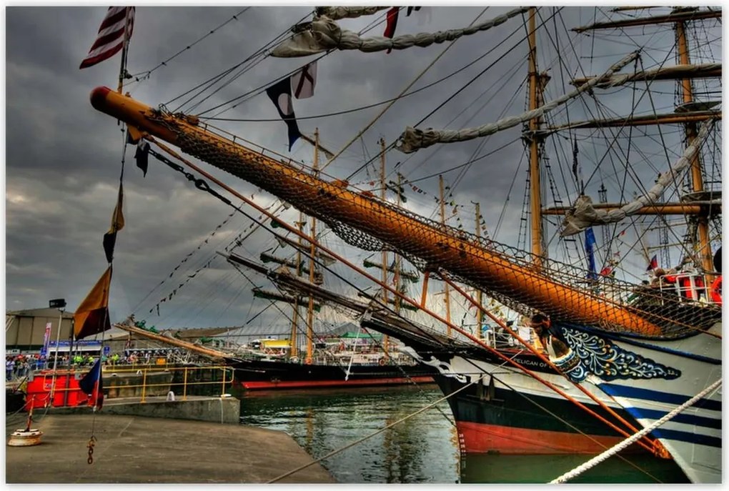 Poszterek 120x80 Vitorlások a kikötőben