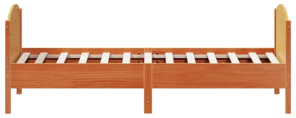 viaszbarna tömör fenyőfa ágy matrac nélkül 75 x 190 cm