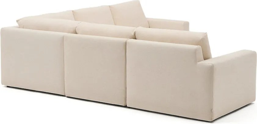 Bézs zsenília sarokkanapé (variálható sarok-L alakú) Alea – Kave Home