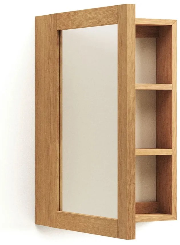 Natúr színű teakfa fali tükrös fürdőszoba szekrény 50x70 cm Plubia – Kave Home