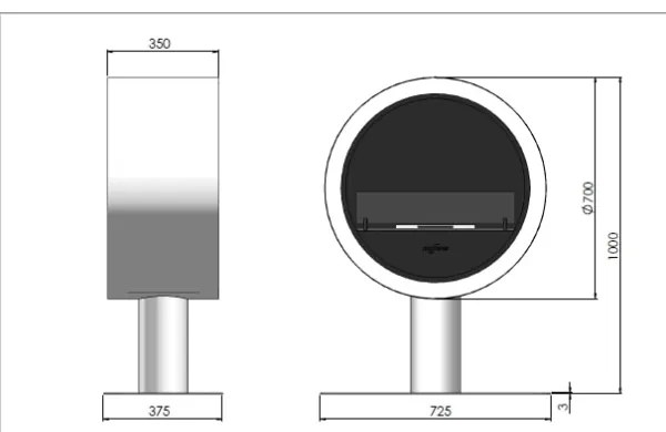 InFire - BIO kandalló á. 70 cm 3kW fekete