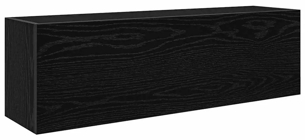 fekete szerelt fa fali fürdőszobaszekrény 100x25x30 cm