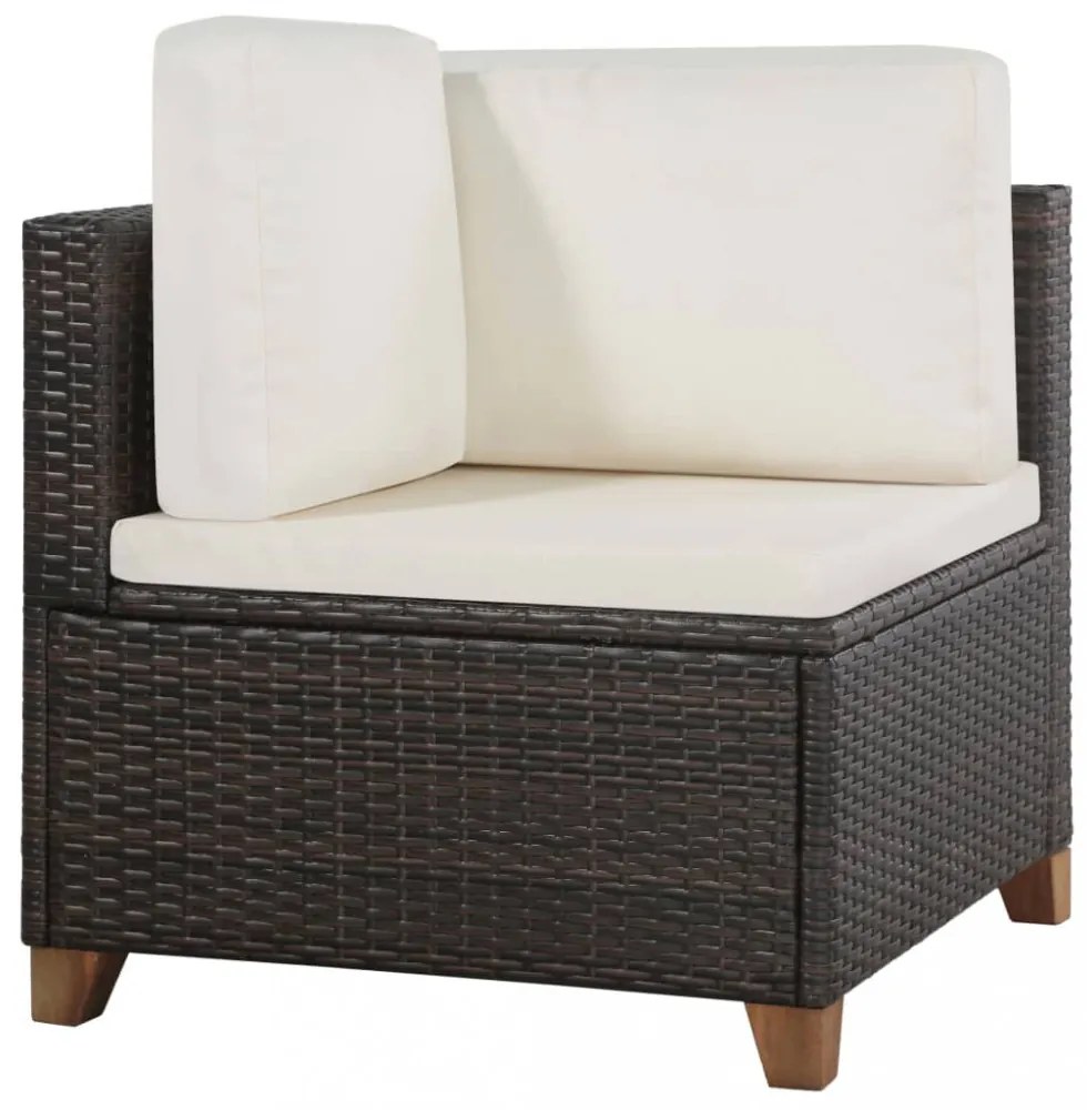 4 részes barna polyrattan kerti ülőgarnitúra párnával