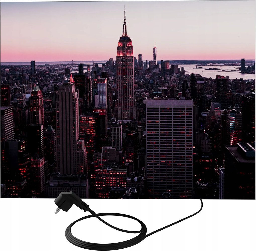 LED-es fali kazetta megvilágított falikép 46 cm X 75 skyscrapers