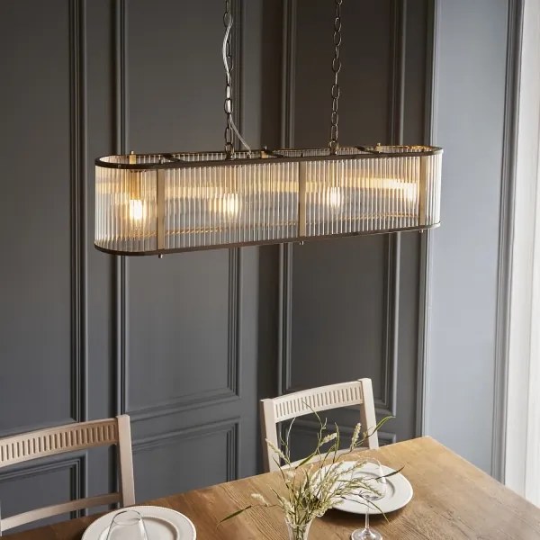 Endon 110945 - Csillár láncon RIDGETON 4xE14/6W/230V réz/átlátszó