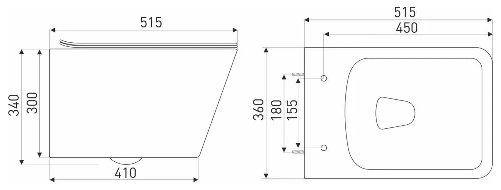 Tinos BLM fali rimless WC