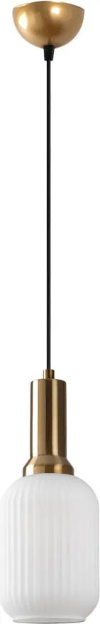 Asker 15191 arany fém-üveg függőlámpa, Ø13 cm