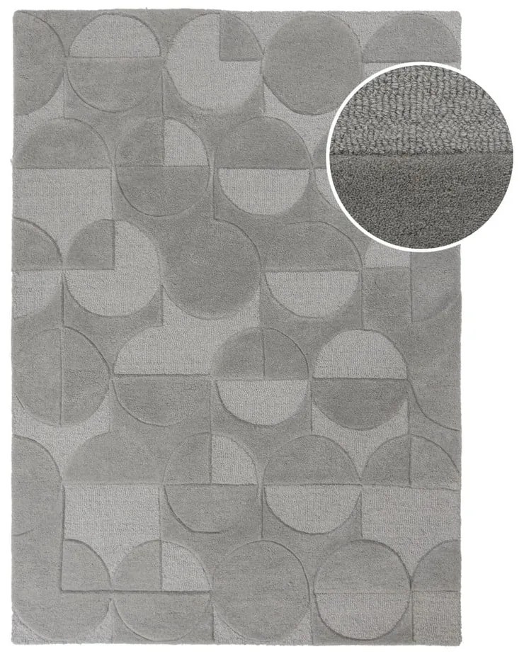 Gigi szürke gyapjú szőnyeg, 120 x 170 cm - Flair Rugs