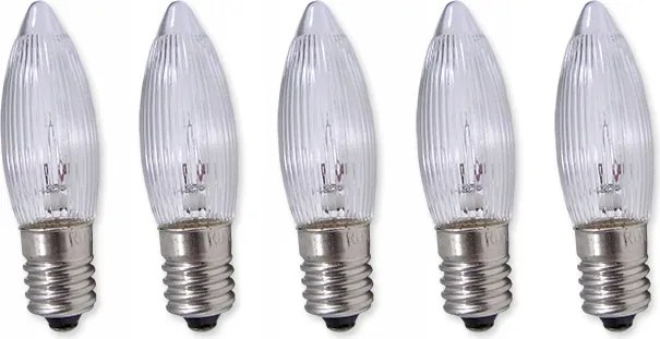 Karácsonyfa izzó gyertyatartóhoz E10 55V 3W 5 db