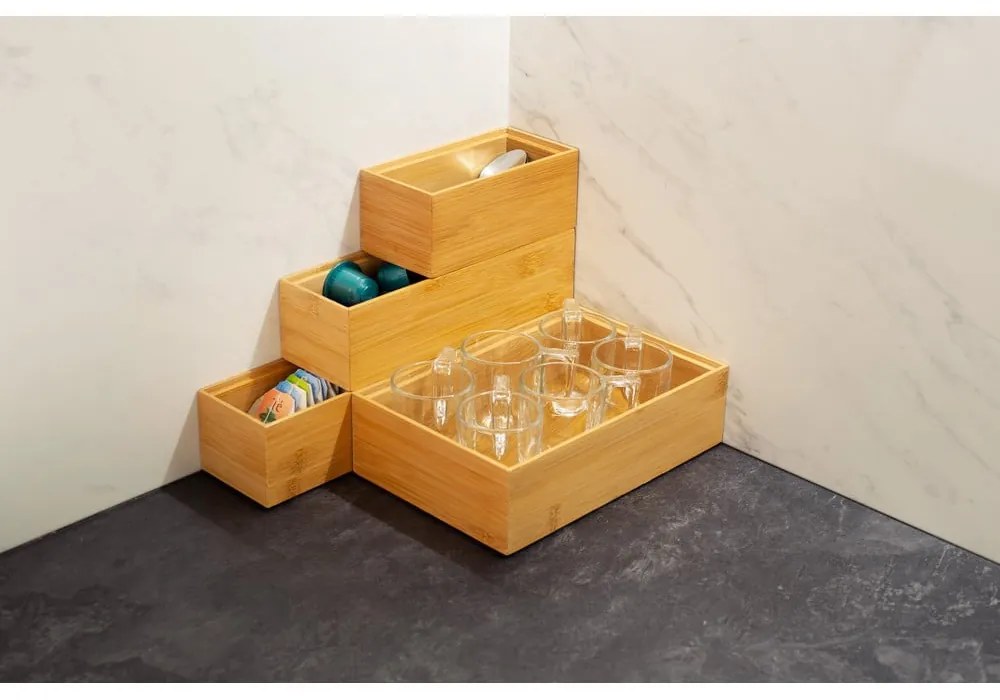 Bambusz tároló, 22,5 x 15 x 6,35 cm - Compactor