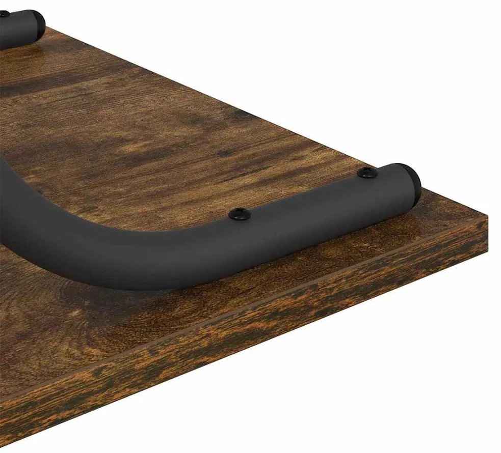 Konzolasztal polcokkal Füstölt tölgy 101 x 35 x 80.5 cm Faanyag
