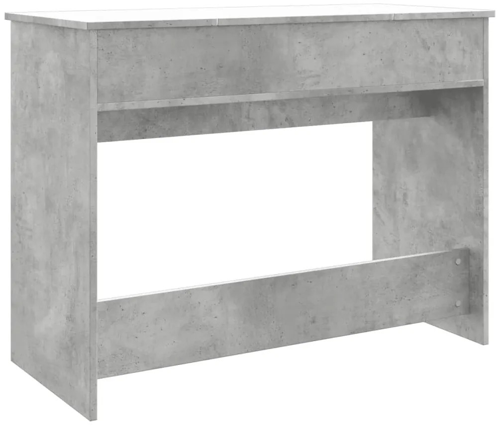 betonszürke fésülködőasztal tükörrel 100x45x76 cm