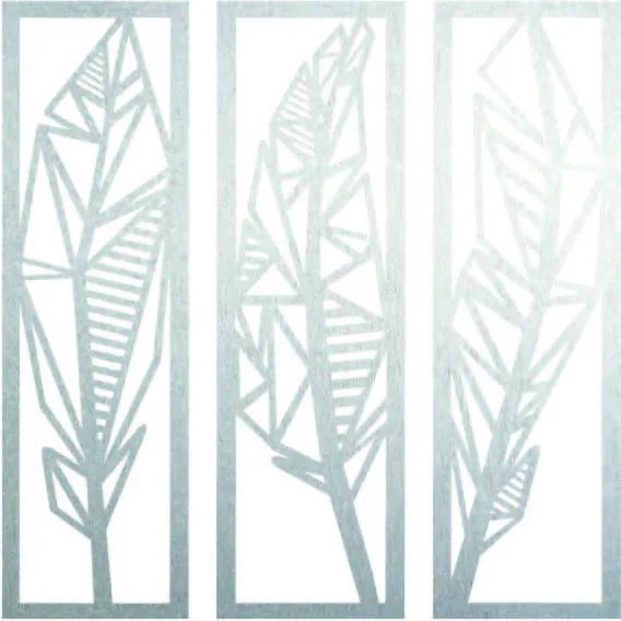 Modern háromrészes festmény banánlevelekről - MUSACEAE