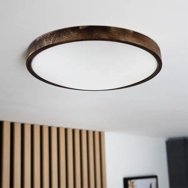 Brilagi - LED mennyezeti lámpa CARVALHO SLIM SMOKEY LED/36W/230V tölgy átm. 47,5 cm
