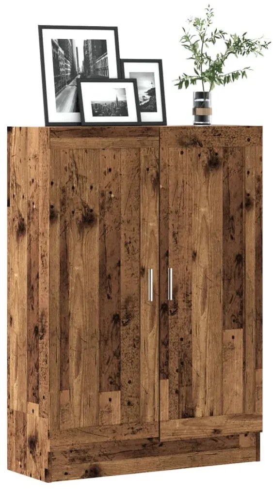 antik fa színű szerelt fa könyvszekrény 82,5 x 30,5 x 115 cm